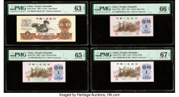 China People's Bank of China Group Lot of 7 Graded Examples PMG Choice Uncirculated 63 EPQ; Gem Uncirculated 65 EPQ; Gem Uncirculated 66 EPQ; Superb G...