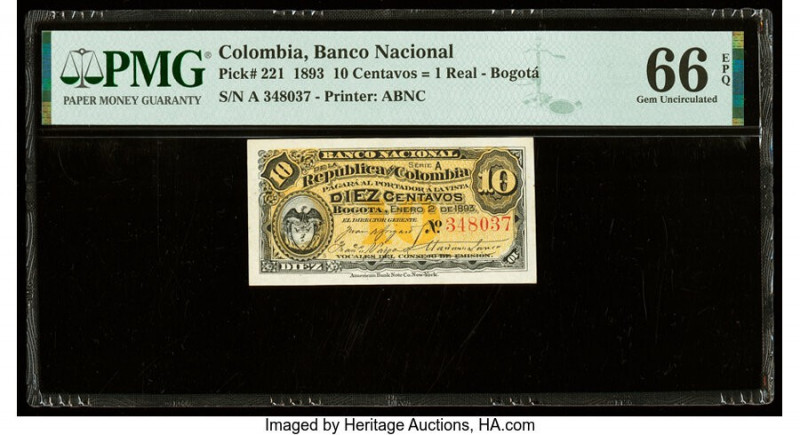 Colombia Banco Nacional de la Republica de Colombia 10 Centavos = 1 Real 2.1.189...