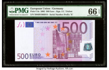 European Union Central Bank, Germany 500 Euro 2002 Pick 14x PMG Gem Uncirculated 66 EPQ. 

HID09801242017

© 2020 Heritage Auctions | All Rights Reser...