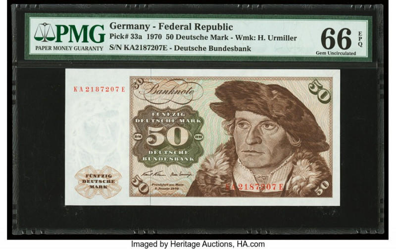 Germany Federal Republic Deutsche Bundesbank 50 Deutsche Mark 2.1.1970 Pick 33a ...