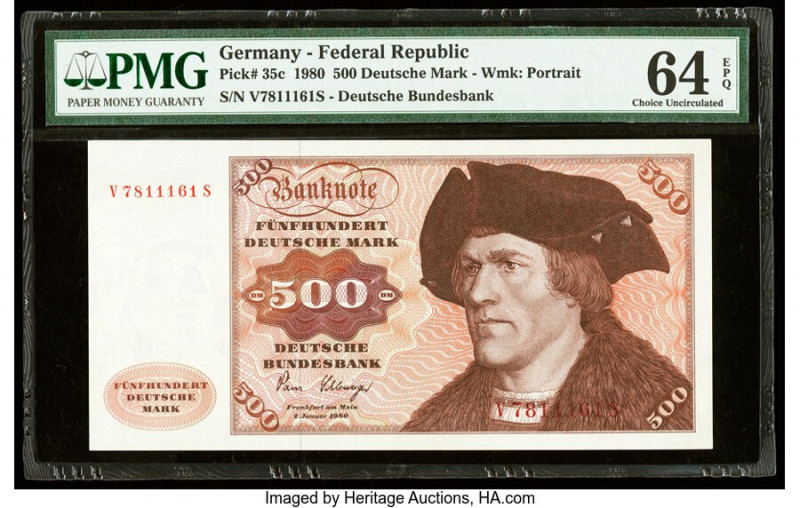 Germany Federal Republic Deutsche Bundesbank 500 Deutsche Mark 2.1.1980 Pick 35c...