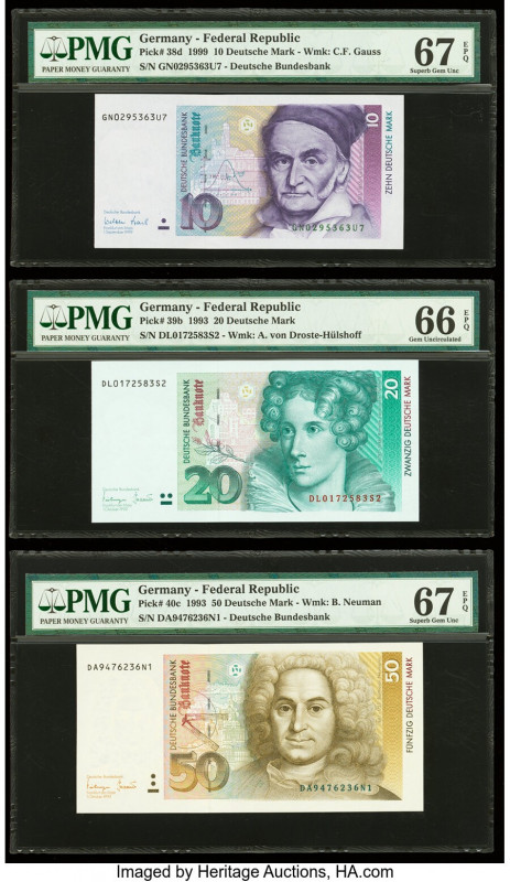 Germany Federal Republic Deutsche Bundesbank 10; 20; 50 Deutsche Mark 1.9.1999; ...