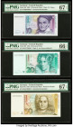 Germany Federal Republic Deutsche Bundesbank 10; 20; 50 Deutsche Mark 1.9.1999; 1.10.1993 (2) Pick 38d; 39b; 40c Three Examples PMG Superb Gem Unc 67 ...