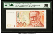Germany Federal Republic Deutsche Bundesbank 200 Deutsche Mark 2.1.1989 Pick 42 PMG Gem Uncirculated 66 EPQ. 

HID09801242017

© 2020 Heritage Auction...