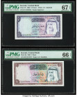 Kuwait Central Bank of Kuwait 1/2; 1 Dinar 1968 Pick 7b; 8a Two Examples PMG Superb Gem Unc 67 EPQ; Gem Uncirculated 66 EPQ. 

HID09801242017

© 2020 ...