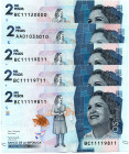 COLOMBIA 5 Pcs. 2000 Pesos BC (2021) UNC Fancy Serial Numbers
1 Radar 01033010, Tail, 11120000, and the rest of the set of the other 2 previous lots,...