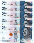 COLOMBIA 5 Pcs. 2000 Pesos BC (2021) UNC Fancy Serial Numbers
1 Bi-Numeral 11119199, other 4 Consecutive following a tail series 11221182,3,4,5 all U...