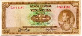 VENEZUELA 100 Bolivares 1971 VF
