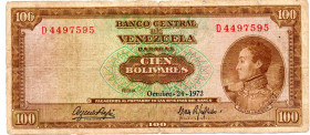 VENEZUELA 100 Bolivares 1972 F+