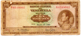 VENEZUELA 100 Bolivares 1969 G