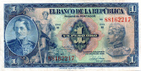 COLOMBIA 1 Peso 1945 Series R, VF+, Scarce