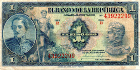 COLOMBIA 1 Peso 1940 Series R. VF