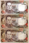 COLOMBIA 3 Pcs. 2000 Pesos November 1994. F/VF