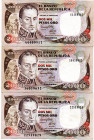 COLOMBIA 3 Pcs. 2000 Pesos March 1992. XF