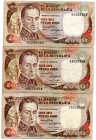 COLOMBIA 3 Pcs. 2000 Pesos December 1985. F/VF
