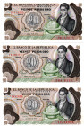 COLOMBIA 3 Pcs. 20 Pesos (2) 1979, (1) 1977 UNC.