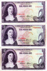 COLOMBIA 3 Pcs. 2 Pesos 1973 & 1976 (2). AU/UNC