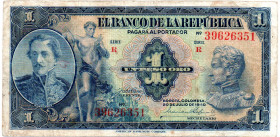 COLOMBIA 1 Peso 1940 Series R. F/F+