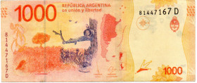 ARGENTINA Contemporary Counterfeit 1000 Pesos 2012. XF