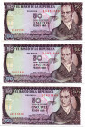 COLOMBIA 3 Pcs. 50 Pesos 1983. AU/UNC
