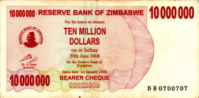 ZIMBABWE $10.000.000 2007 DB0700707 XF