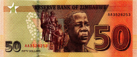ZIMBABWE $50 Dollars 2021 RADAR AA3528253 UNC