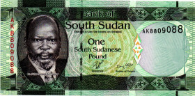 SOUTH SUDAN 1 Pound 2018 RADAR AK8809088 UNC