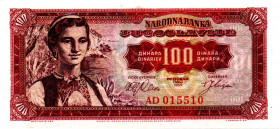 YUGOSLAVIA 100 Dinara 1963 RADAR AD015510 UNC