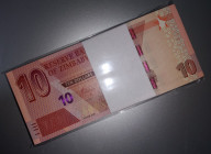 ZIMBABWE Bundle (100 Notes) $10 Dollars 2019 UNC Original 100 Consecutive Notes