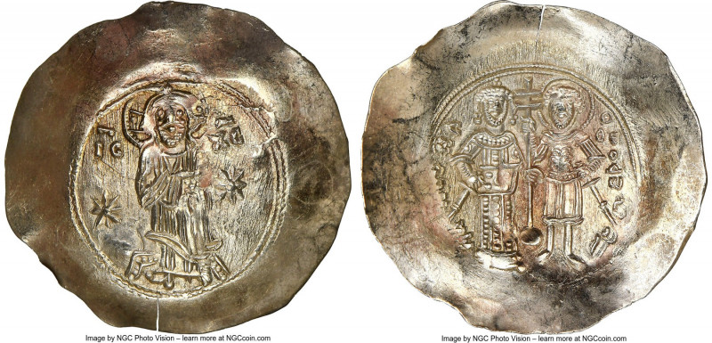 Manuel I Comnenus (AD 1143-1180). EL aspron trachy (32mm, 4.33 gm, 5h). NGC MS 5...