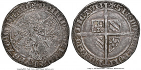 Flanders. Philip the Bold Double Gros (Botdraeger) ND (1384-1404) VF35 NGC, Boudeau-2241. PhILIPP DEI GRA DVX BVRG Z CON FLAND Lion left / SIT NOMEN D...