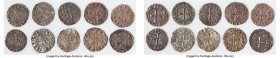 Principality of Antioch 10-Piece Lot of Uncertified Bohemond Era "Helmet" Deniers ND (1163-1201) VF, Average size 17.5mm. Average weight 0.92gm. Sold ...
