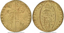 Chios. Anonymous gold Imitative Zecchino ND (1343-1354) AU Details (Cleaned) NGC, Fr-1221. Imitation of a gold Ducat of Venetian Doge Andrea Dandolo. ...