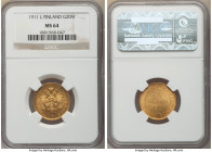 Russian Duchy. Nicholas II gold 20 Markkaa 1911-L MS64 NGC, Helsinki mint, KM9.2. Luster freely dispersed on lovely satin surface. 

HID09801242017...