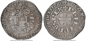 Philip III (1270-1285) or Philip IV (1285-1314) Gros Tournois a la O rond ND (c. 1280-1290) AU53 NGC, Dup-213C. 4.03gm. Round "O". Comes with old auct...