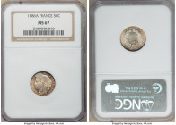 Republic 50 Centimes 1886-A MS67 NGC, Paris mint, KM834.1. Reflective lustrous fields host sunset shades of tone highlighting the head of Ceres.

HI...