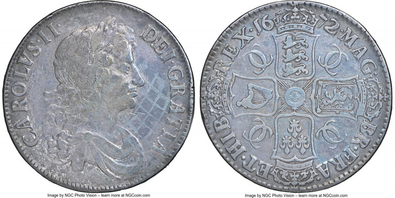 Charles II Crown 1672 VF (Altered Surface, Tooled), KM435, S-3358. 38.5mm. 29.58...