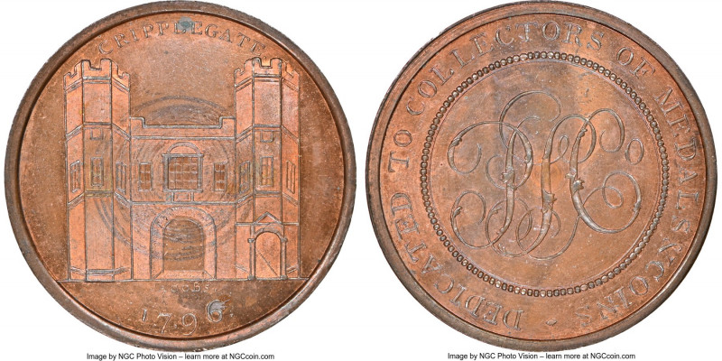 Middlesex. Skidmore's copper 1/2 Penny Token 1796 MS65 Red and Brown NGC, D&H-65...