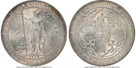 Edward VII Trade Dollar 1909-B MS63 NGC, Bombay mint, KM-T5. Cartwheel luster, soft peach toning. Comes with Davissons Ltd. auction tag. 

HID098012...