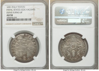 Papal States. Sede Vacante Testone MDCLXXXXI (1691) AU58 NGC, Rome mint, KM538. Dove flying upwards. 

HID09801242017

© 2020 Heritage Auctions | ...