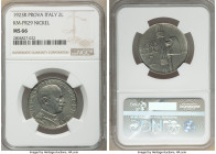 Vittorio Emanuele III nickel Prova 2 Lire 1923-R MS66 NGC, Rome mint, KM-PR30. PROVA DI STAMPA variety. 

HID09801242017

© 2020 Heritage Auctions...