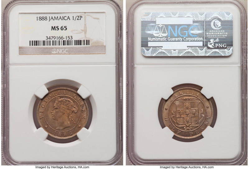 British Colony 3-Piece Lot of Certified Assorted Issues NGC, 1) Victoria 1/2 Pen...