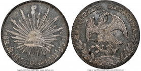 Republic 8 Reales 1855 Mo-GC MS64 S NGC, Mexico City mint, KM377.10, DP-Mo40. Amazing strike with prooflike fields and cognac tone. 

HID09801242017...