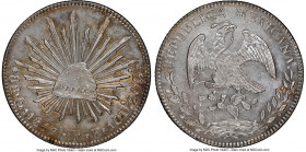 Republic 8 Reales 1857 Go-PF MS63 NGC, Guanajuato mint, KM377.8, DP-Go41. Amber and gray toning and exceptional strike. 

HID09801242017

© 2020 H...