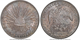 Republic 8 Reales 1863/53 Go-YF MS63 NGC, Guanajuato mint, KM377.8. Stellar shades of multicolored pastel hues with underlying luster. 

HID09801242...