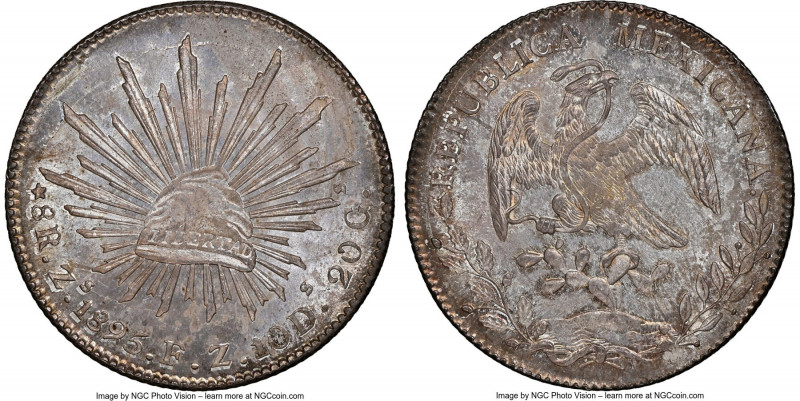 Republic 8 Reales 1895 Zs-FZ MS64 NGC, Zacatecas mint, KM377.13, DP-Zs81. Alluri...