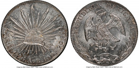 Republic 8 Reales 1896 Mo-AB MS63 NGC, Mexico City mint, KM377.10, DP-Mo83. Pristine lightly toned reflective surfaces.

HID09801242017

© 2020 He...