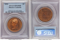 Estado de Coahuila bronze Pattern 2 Centavos 1890 MS64 Red and Brown PCGS, KMX-NC13. Privately struck by L. Chr. Lauer in Nurnberg. 

HID09801242017...