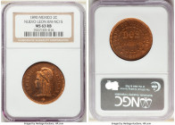 Estado de Nuevo Leon bronze Pattern 2 Centavos 1890 MS63 Red and Brown NGC, KMX-NC15. Privately struck by L. Chr. Lauer in Nurnberg. 

HID0980124201...