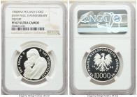 People's Republic 3-Piece Lot of Certified Proof Piefort 10000 Zlotych 1988-MW NGC, Warsaw mint, KM-Unl, (cf. KM-Y177a). 10th Anniversary of Pope John...